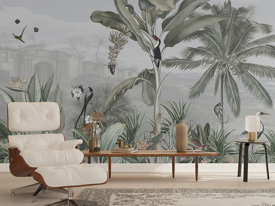 Botanical Beauty – Panorama, letër murale në ambient – Living room 1