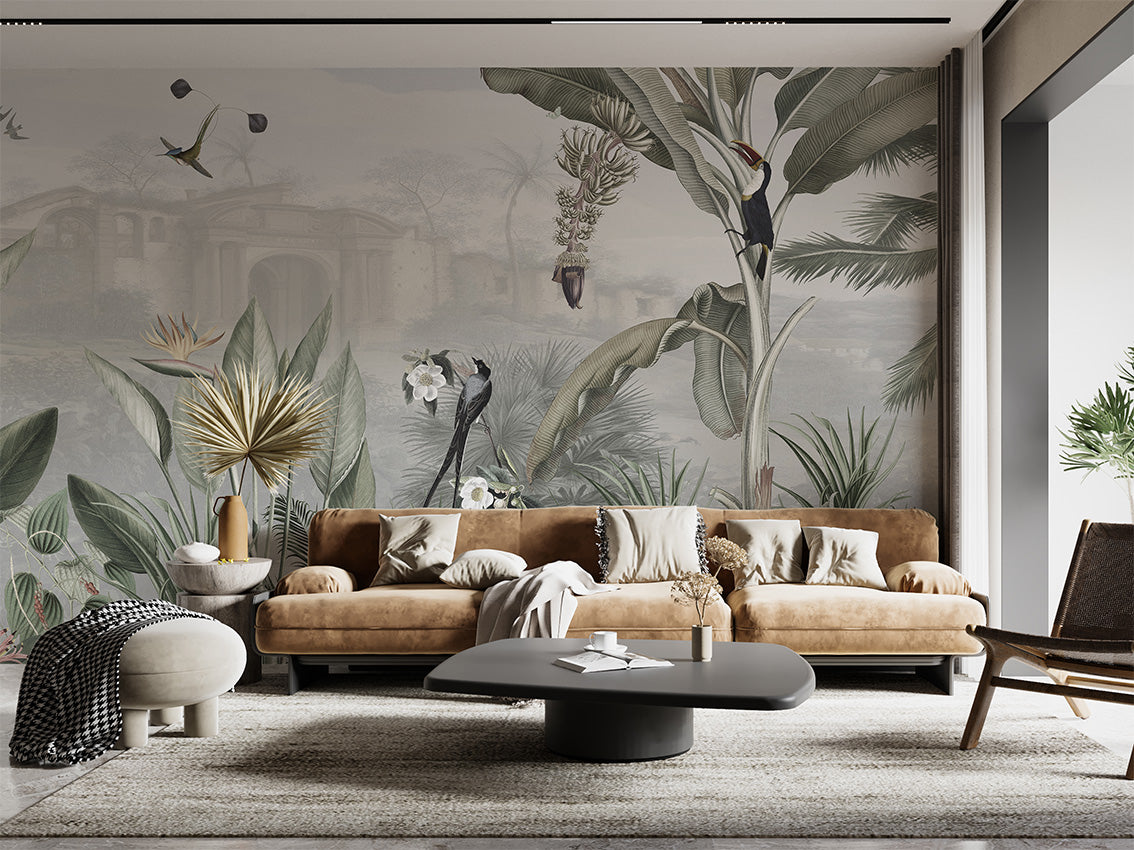 Botanical Beauty – Panorama, letër murale në ambient – Living room 2