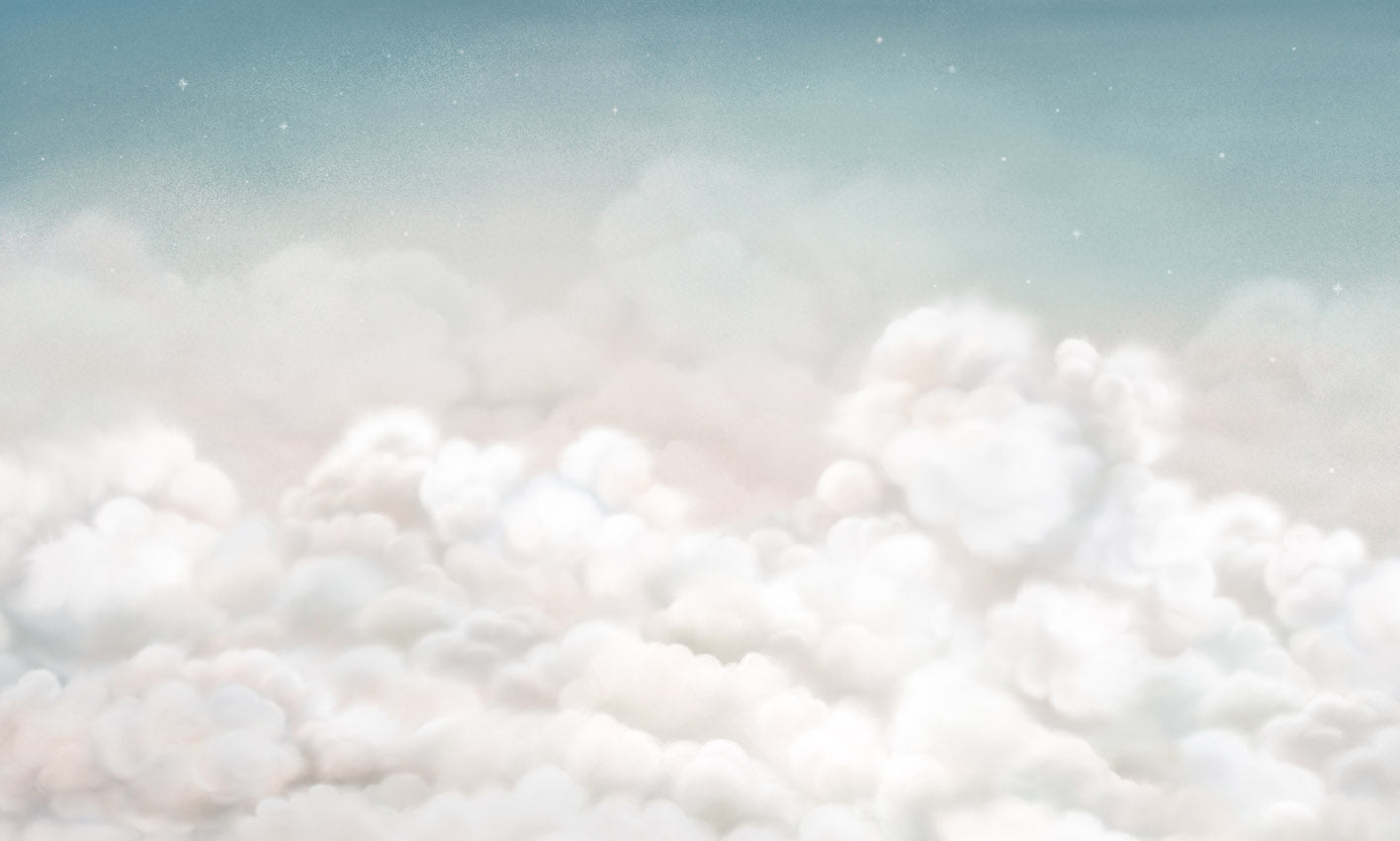 Calming Clouds - Blue nga Oliver Robins – dizajni i plotë i letrës murale