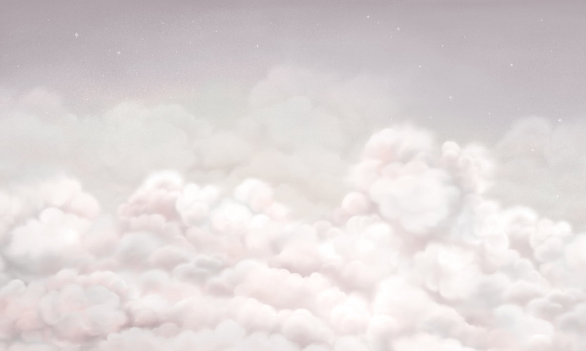Calming Clouds - Pink nga Oliver Robins – dizajni i plotë i letrës murale