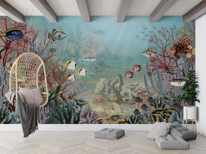 Coral Creatures, letër murale në ambient – Living room 1