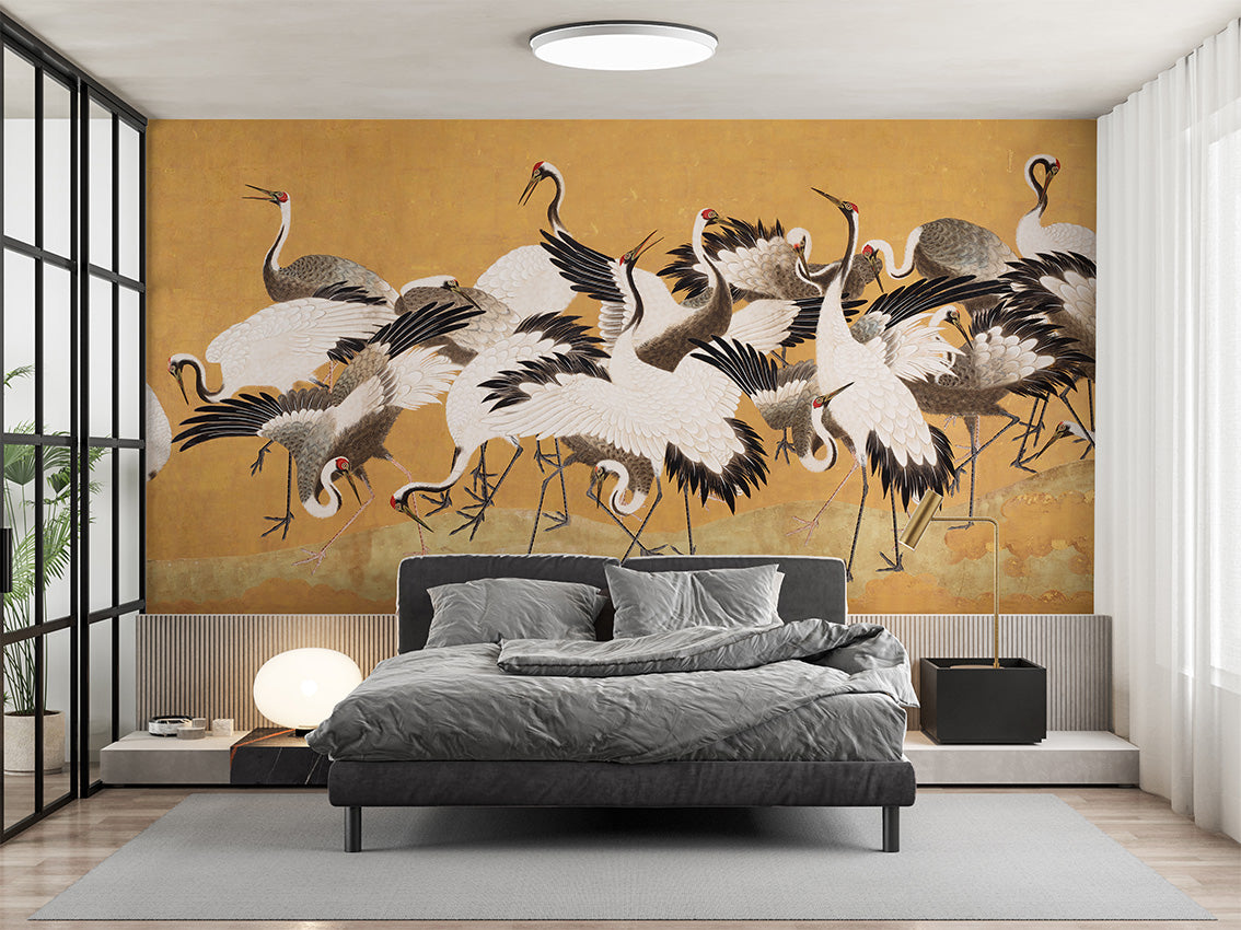 Crane Birds, letër murale në ambient – Bedroom 1
