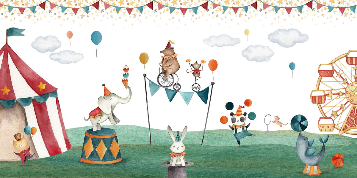 Crazy Circus nga Oliver Robins – dizajni i plotë i letrës murale