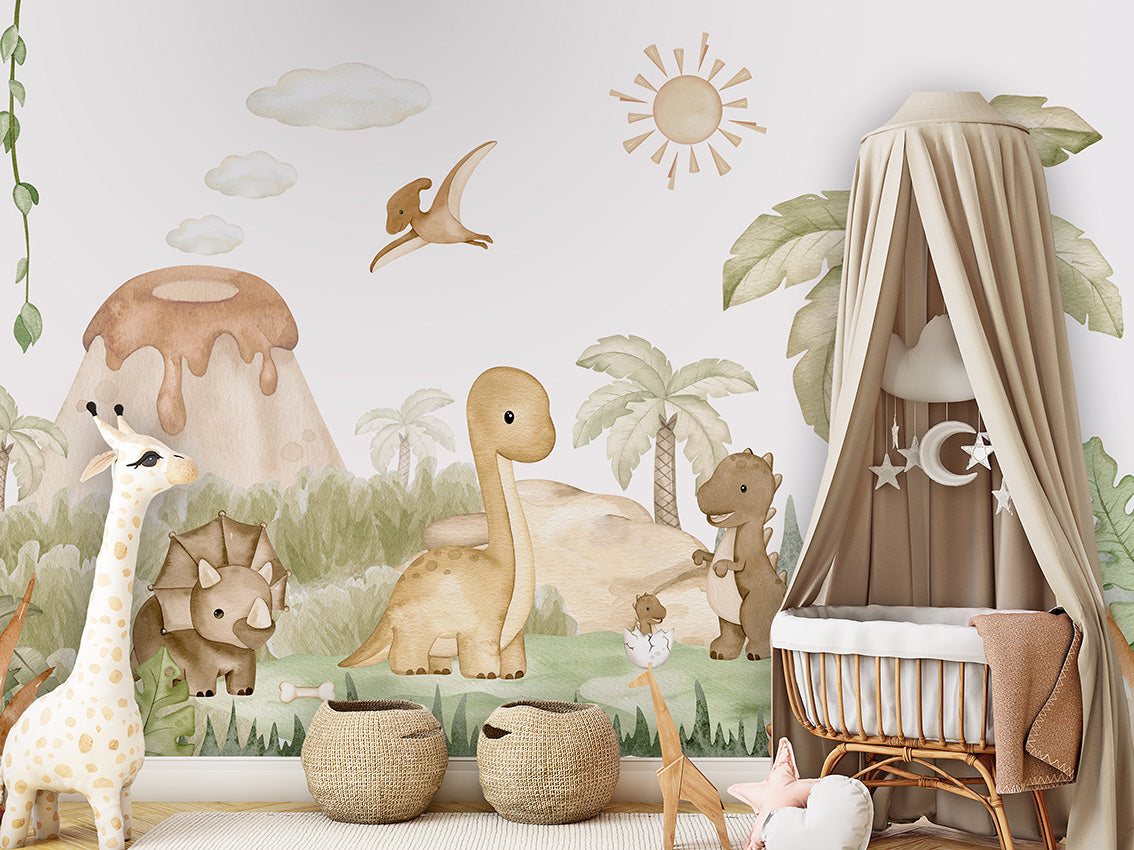 Dino Baby – letër murale për dhomë fëmijësh, Crib clamboe