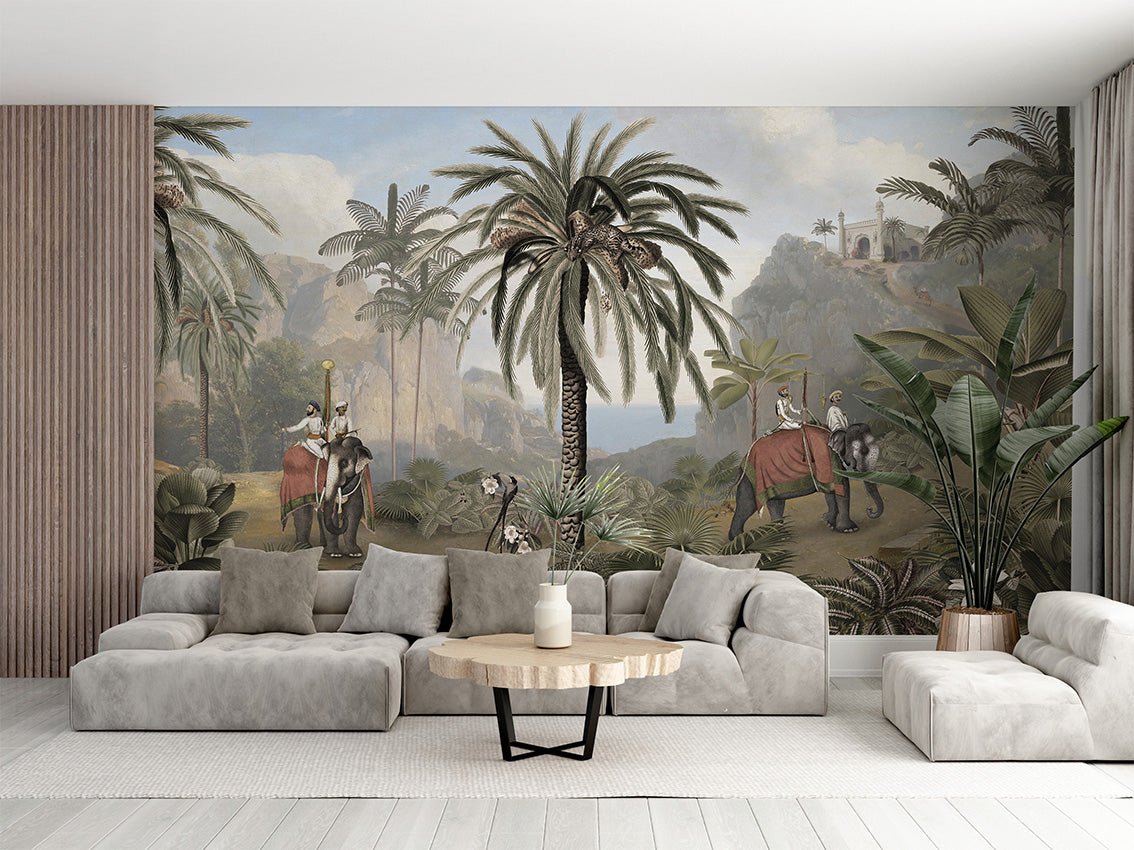 Elephant Elegance, letër murale në ambient – Living room 2