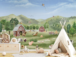 Farm Joy – letër murale me fermë dhe kafshë, Tipi