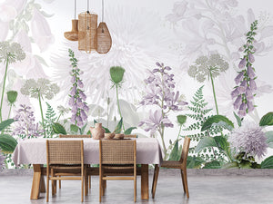 Foxglove Flowers, letër murale në ambient – Dining room 1