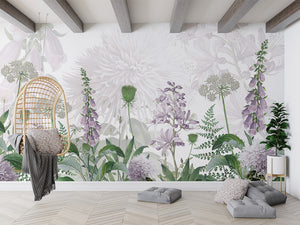 Foxglove Flowers, letër murale në ambient – Living room 1