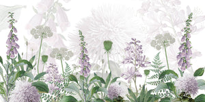 Foxglove Flowers, letër murale – dizajni i plotë për personalizim