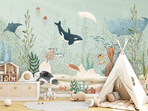 Kelp Forest – letër murale me kafshë deti dhe alga, Tipi