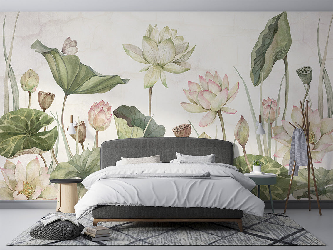 Lovely Water Lilies, letër murale në ambient – Bedroom 1