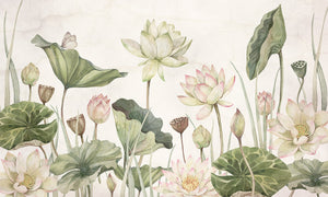 Lovely Water Lilies, letër murale – dizajni i plotë për personalizim