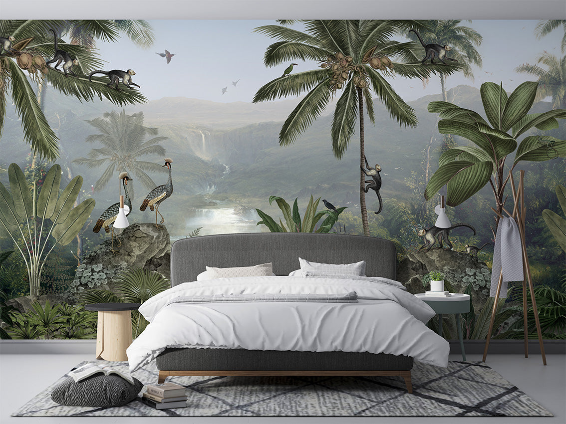 Monkey Sanctuary, letër murale në ambient – Bedroom 1