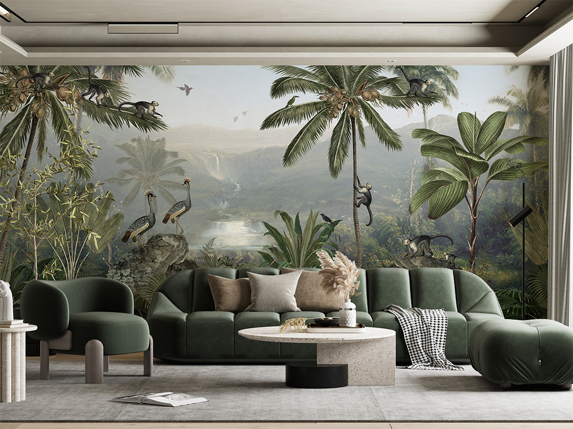 Monkey Sanctuary, letër murale në ambient – Living room 1