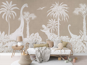 MONOCHROME DINO BROWN - Mural - Rotan couch