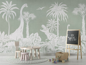 MONOCHROME DINO GREEN - Mural - School board