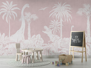 MONOCHROME DINO PINK - Mural - School board