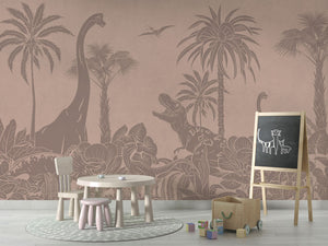 MONOCHROME DINO PINK VINTAGE - Mural - School board