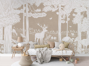 MONOCHROME FOREST BROWN - Mural - Rotan couch