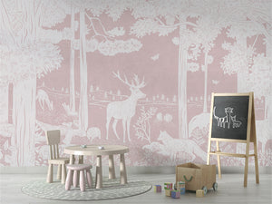 MONOCHROME FOREST PINK - Mural - School board