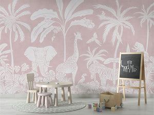 MONOCHROME JUNGLE PINK - Mural - School board