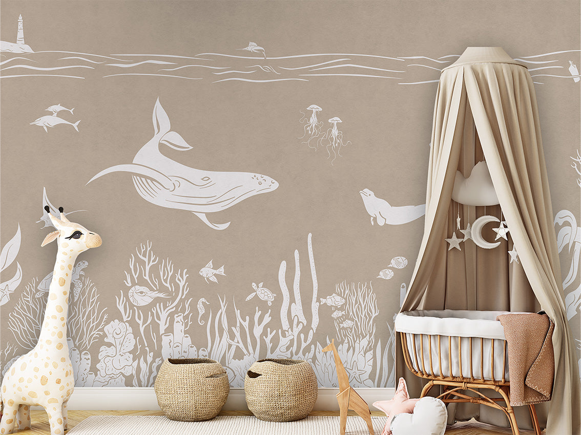 MONOCHROME SEA BROWN - Mural - Crib clamboe