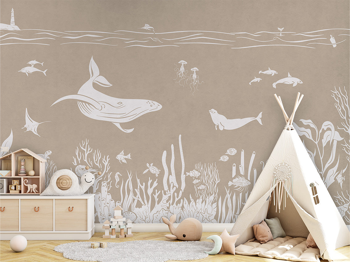 MONOCHROME SEA BROWN - Mural - Tipi