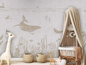 MONOCHROME SEA WHITE VINTAGE - Mural - Crib clamboe