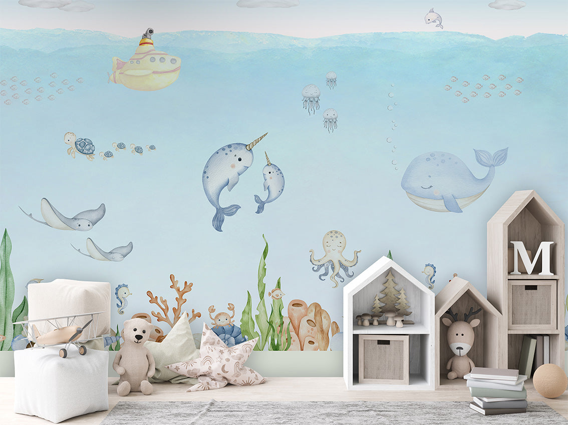 Ocean Joy, letër murale në ambient – House cabinets