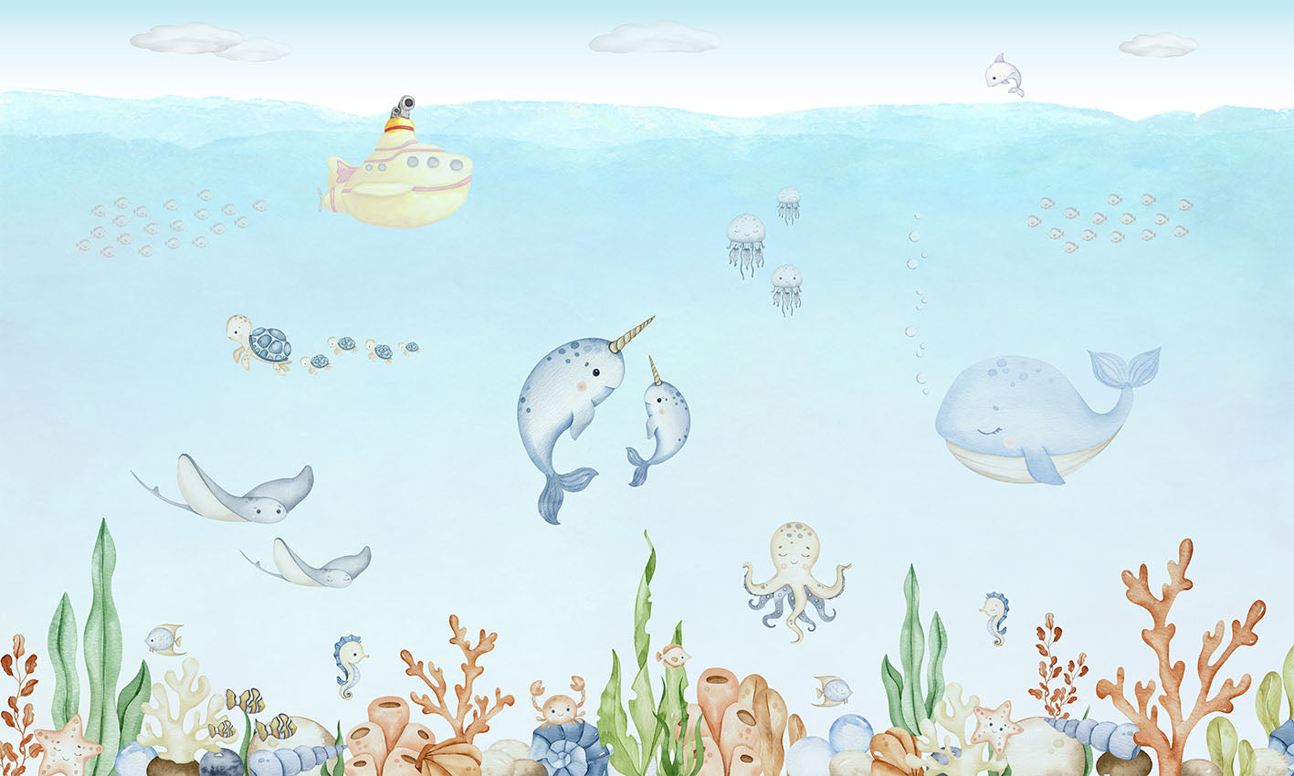 Ocean Joy, letër murale – dizajni i plotë për personalizim