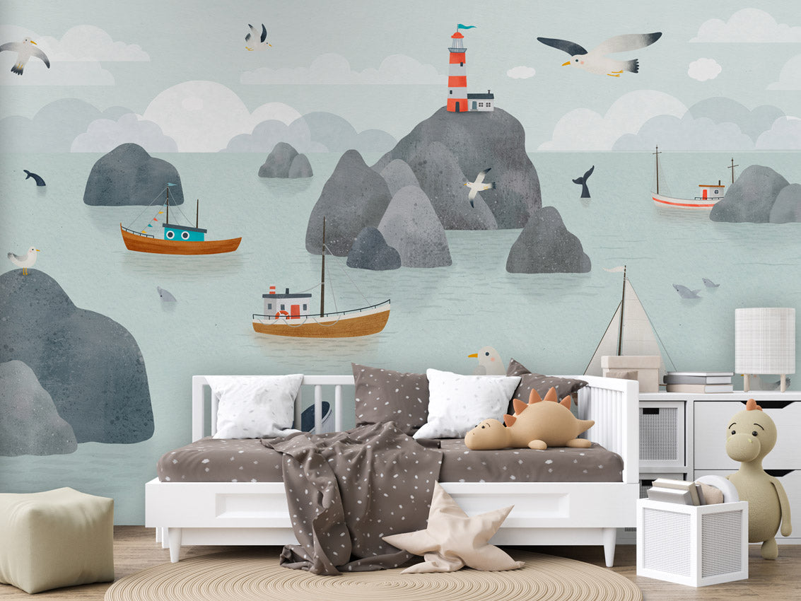 Seaside Story, letër murale në ambient – Couch