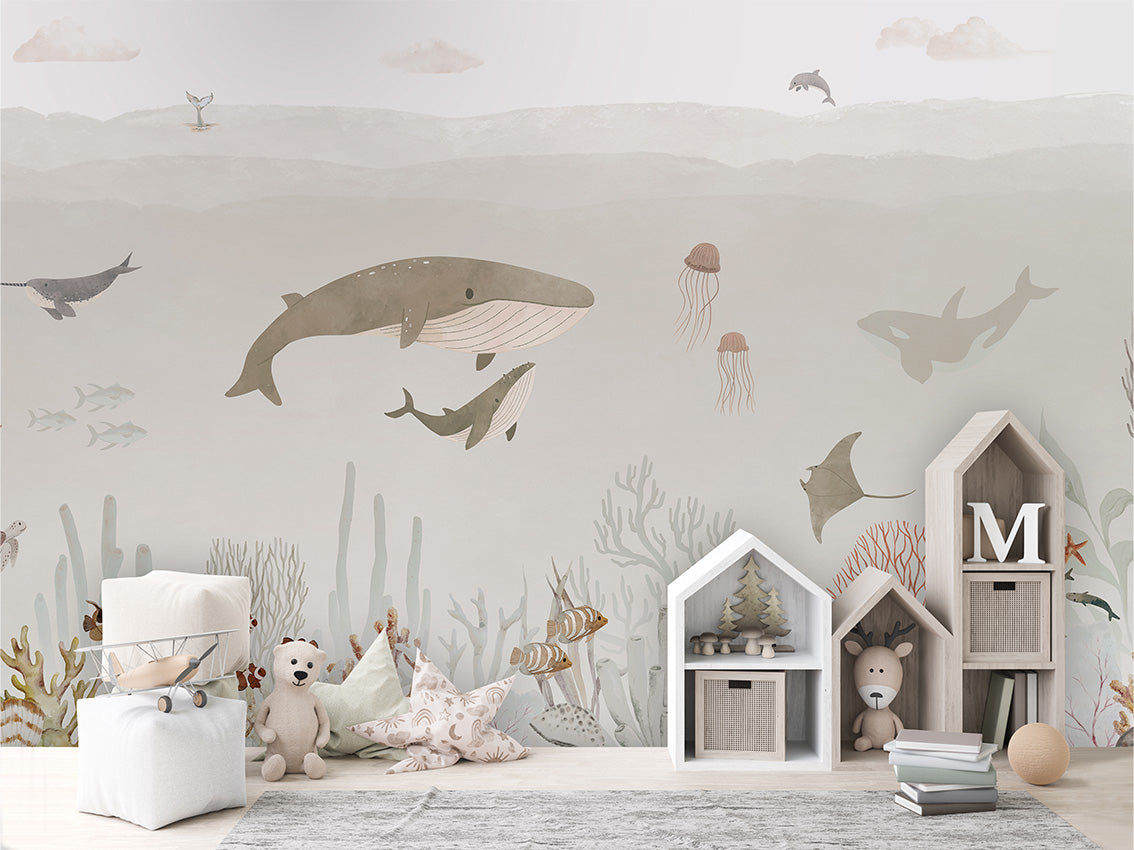 Sensational Sea – Brown, letër murale në ambient – House cabinets