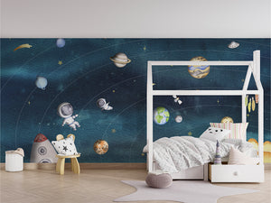 Space Joy – Dark, letër murale në ambient – House bed