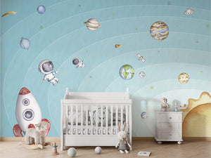 Space Joy – Light, letër murale në ambient – Crib