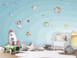 Space Joy – Light, letër murale në ambient – Green car