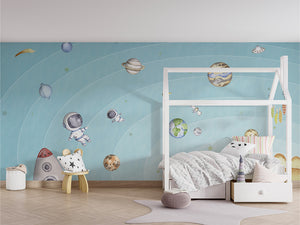Space Joy – Light, letër murale në ambient – House bed