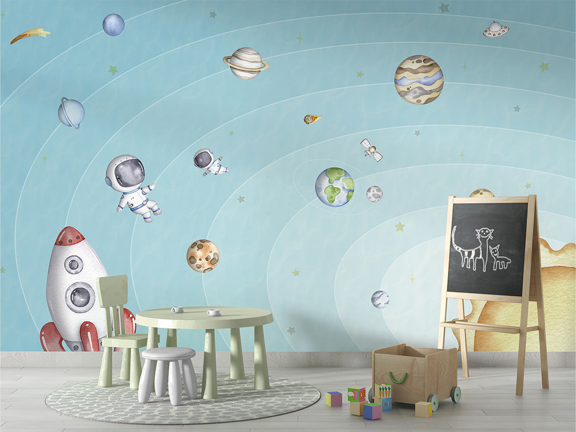 Space Joy – Light, letër murale në ambient – School board