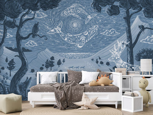 Spirit Night – Blue, letër murale në ambient – Couch