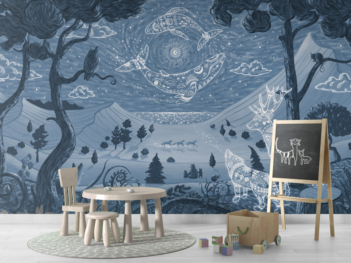 Spirit Night – Blue, letër murale në ambient – School board