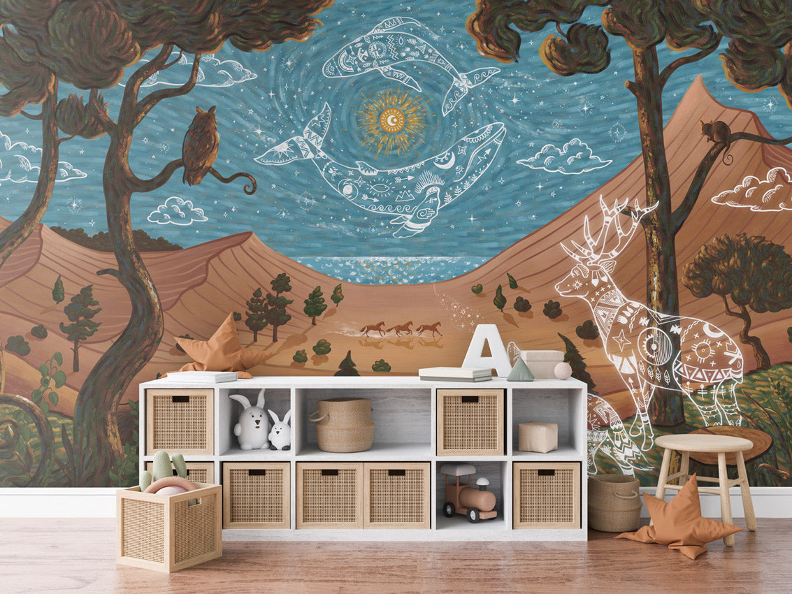 Spirit Night, letër murale në ambient – Dressoir