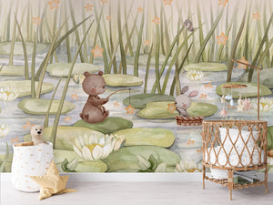 Starry Pond, letër murale në ambient – Crib rotan