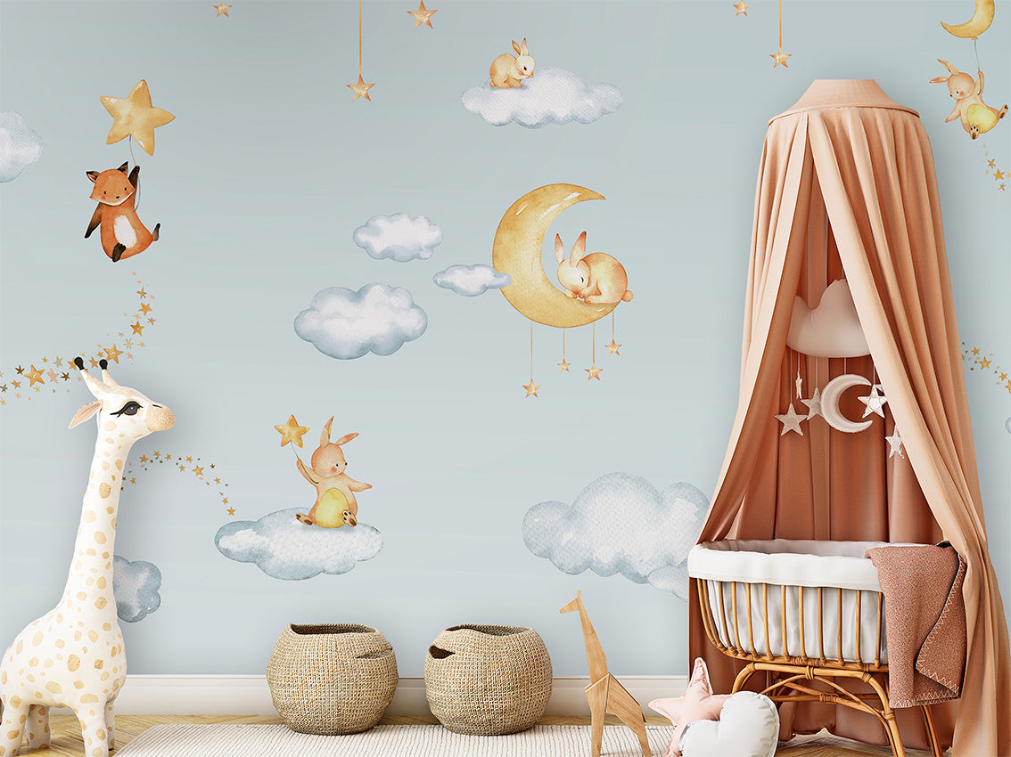 Sweet Dreams – Blue, letër murale në ambient – Crib 1