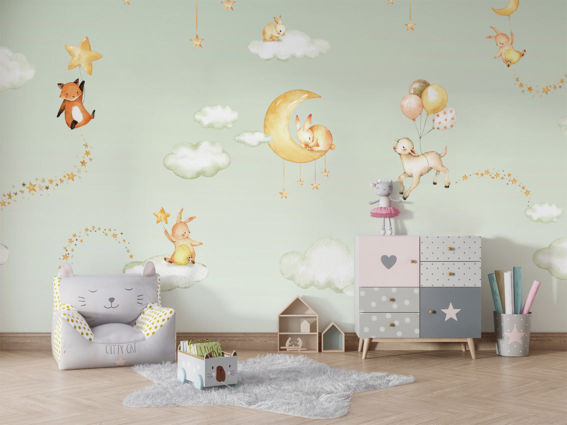 Sweet Dreams – Green, letër murale në ambient – Chair and cabinet