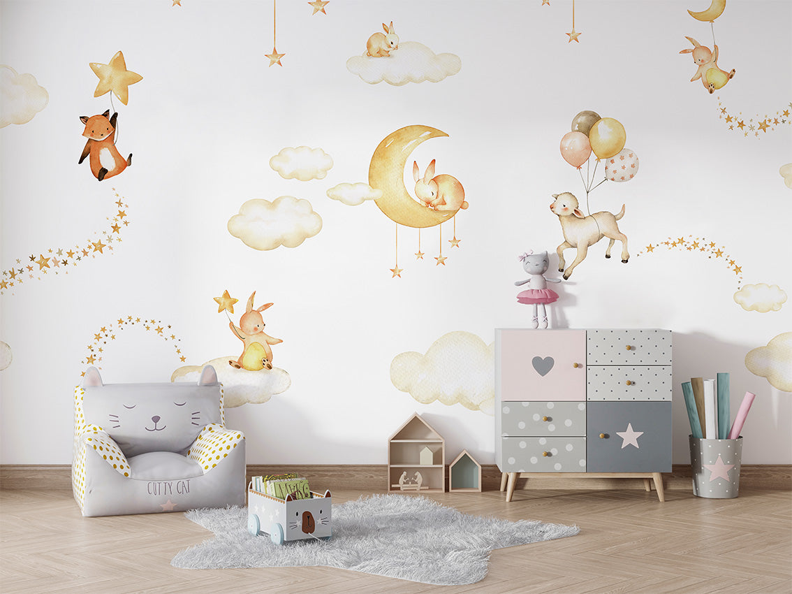 Sweet Dreams – White, letër murale në ambient – Chair and cabinet