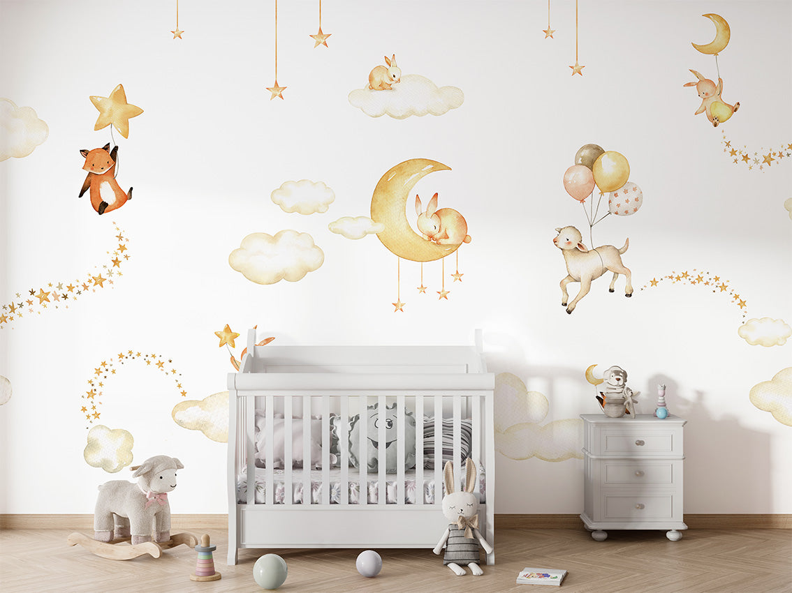 Sweet Dreams – White, letër murale në ambient – Crib 2