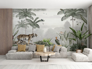 Tropical Tiger, letër murale në ambient – Living room 2