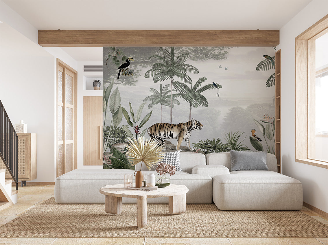 Tropical Tiger, letër murale në ambient – Living room 3