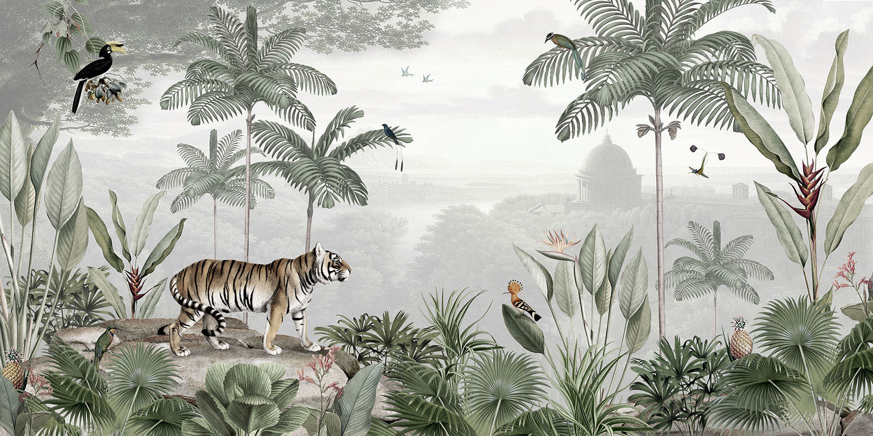 Tropical Tiger, letër murale – dizajni i plotë për personalizim