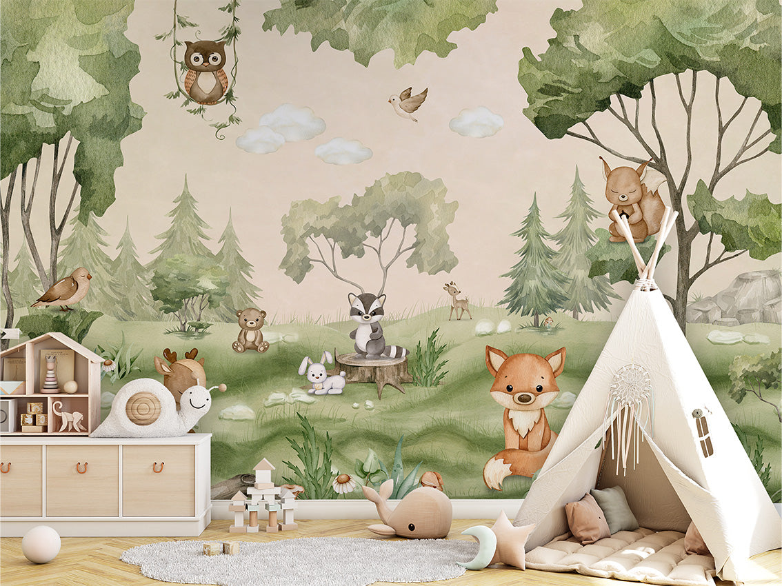 Woodland Joy, letër murale në ambient – Tipi