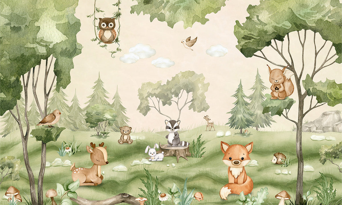 Woodland Joy, letër murale – dizajni i plotë për personalizim